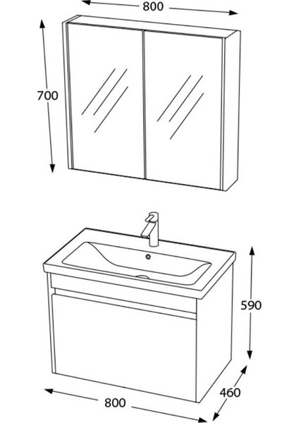 Konak 80 cm Beyaz Banyo Dolabı modelleri