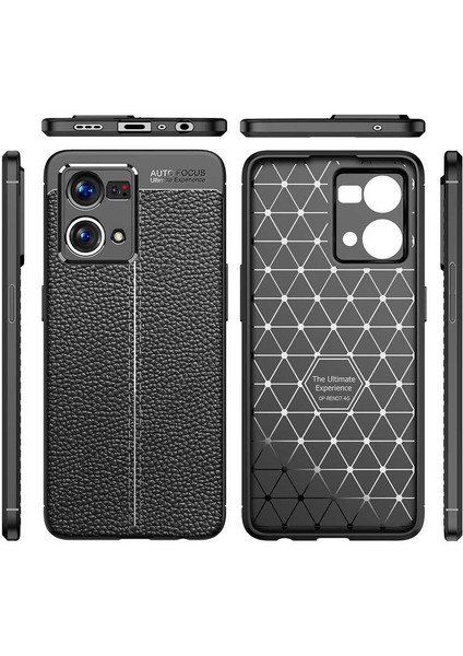Oppo Reno 7 4g ile Uyumlu Kılıf Niss Silikon Deri Görünümlü Siyah fırsatları