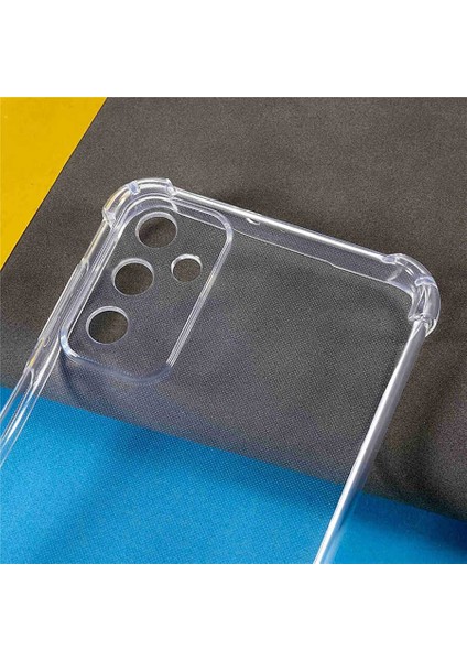 Galaxy M23 ile Uyumlu Kılıf Kamera Korumalı Clear Anti-Shock Sert Arka Kapak Şeffaf