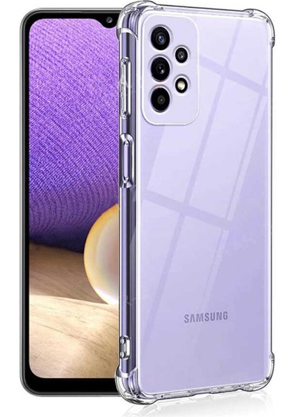 Galaxy A23 5g ile Uyumlu Kılıf Kamera Korumalı Clear Anti-Shock Sert Arka Kapak Şeffaf