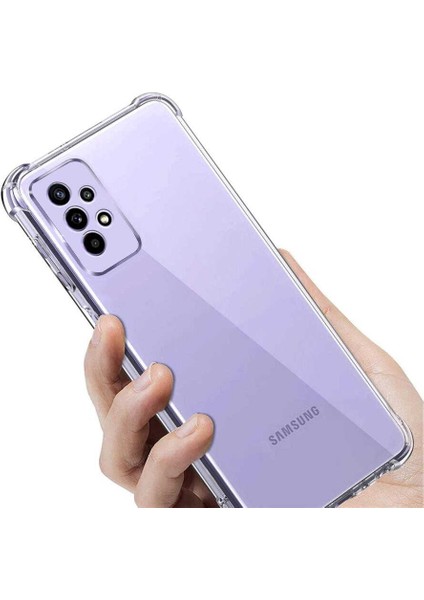 Galaxy A23 5g ile Uyumlu Kılıf Kamera Korumalı Clear Anti-Shock Sert Arka Kapak Şeffaf