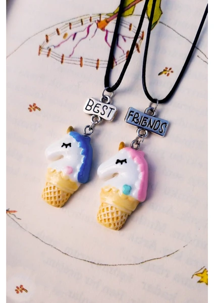 The Collection Unicorn Dondurma Ikili Best Friends Kolye Arkadaşlık Best Friends Kolyesi