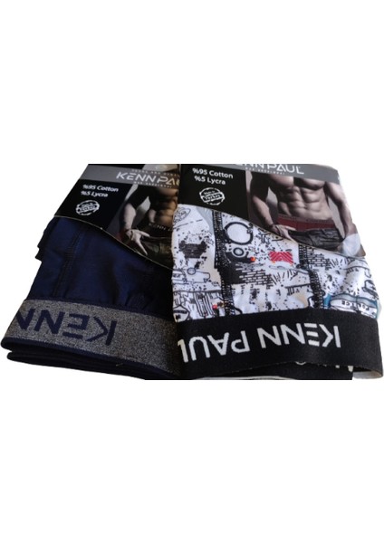 Erkek Dijital Baskılı Cotton Pamuk Ikili Boxer KP202