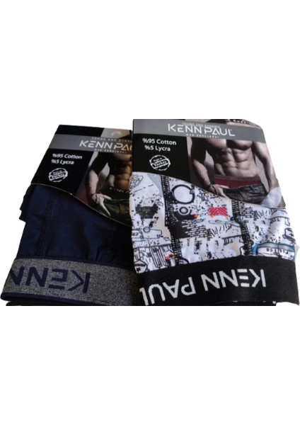 Erkek Dijital Baskılı Cotton Pamuk Ikili Boxer KP202