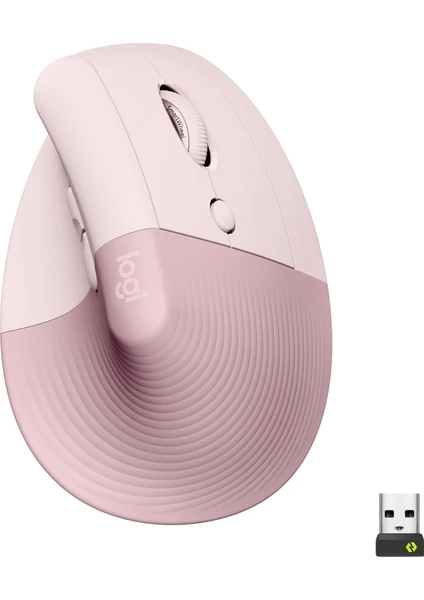 Lift Sessiz Kablosuz Ergonomik Dikey Mouse - Pembe