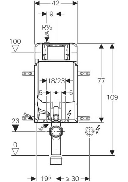 Gömme Rezervuar Sigma 8 cm - Kombifix 110.792.00.1