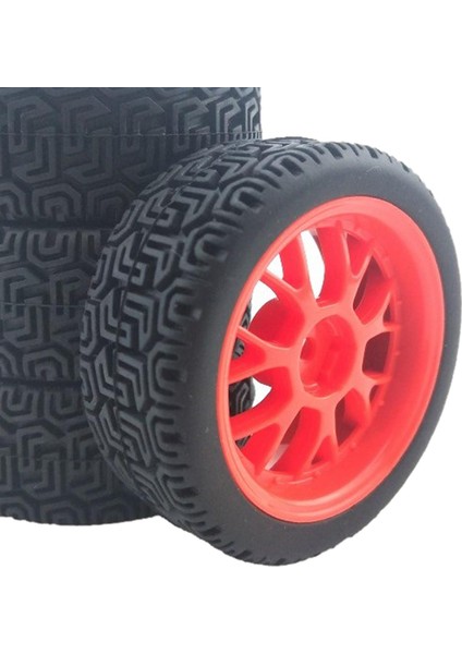 4 Adet Zarif 1:10 Hex 12MM Yol Lastikleri Tamiya CC01 Axial SCX10 Kırmızı (Yurt Dışından)