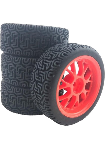 4 Adet Zarif 1:10 Hex 12MM Yol Lastikleri Tamiya CC01 Axial SCX10 Kırmızı (Yurt Dışından)