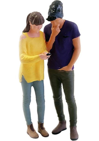 1:64 Çift Pvc Insanlar Sokak Kum Masa Düzeni Oyuncak Grup (Yurt Dışından)