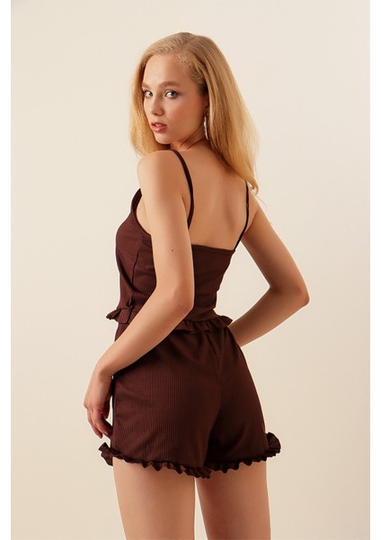 Askılı Fırfırlı Pijama Takımı indirimleri