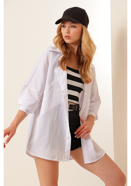 Trikoton Ön Cepli Gömlek fırsatları