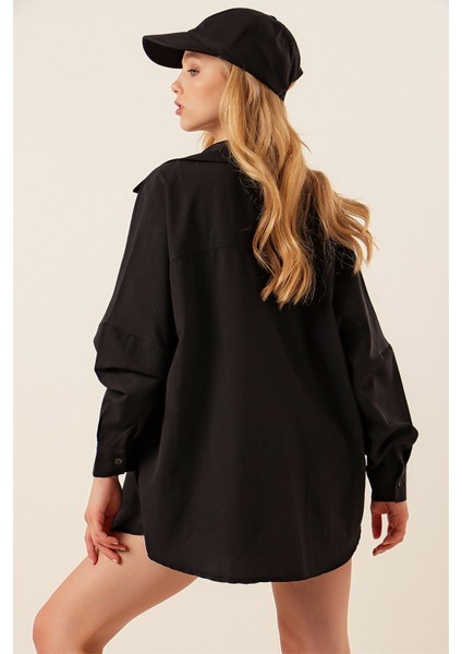 Trikoton Ön Cepli Gömlek