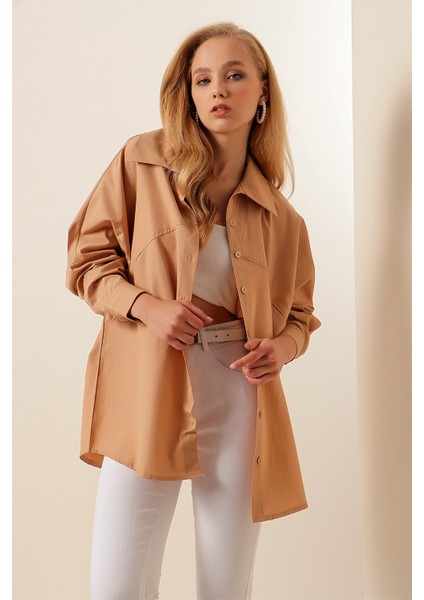 Trikoton Ön Cepli Gömlek