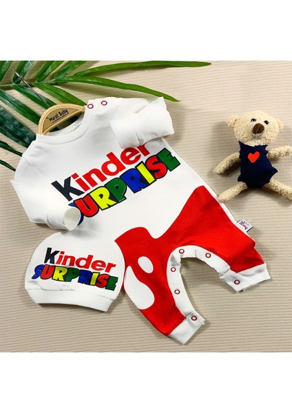 Kinder Surprise Baskılı Beyaz ve Kırmızı Tulum fiyatları