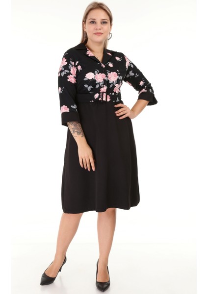 Büyük Beden Elbise Kemerli Şık Tasarım modelleri