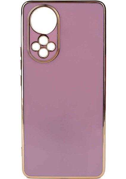 Huawei Nova 9 Kılıf Bark Parlak Silikon Renkli Kenarları Rose Mor