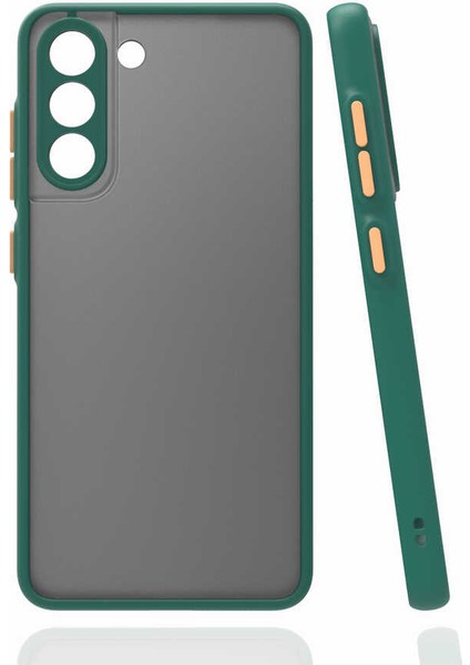 Casestreet Samsung Galaxy S21 Fe Kılıf Hux Kamera Korumalı Silikon Koyu Yeşil