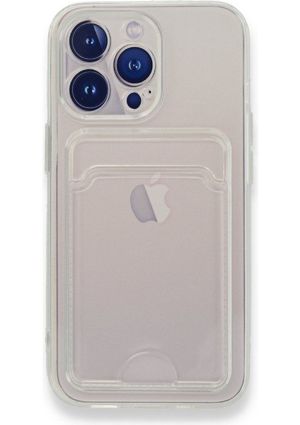 Casestreet Apple iPhone 13 Pro Kılıf 1 Adet Kartlıklı Şeffaf Silikon Lüx Korumalı