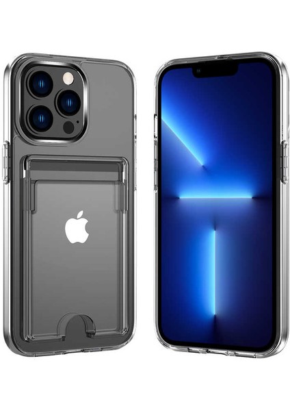 Casestreet Apple iPhone 13 Pro Max Kılıf Ensa Lüx Kartlıklı Sert Tpu Silikon Renksiz