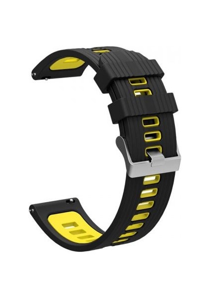 Casestreet Huawei Watch Gt 3 Active 42MM Kordon Delikli Çift Renk Şık Tasarım Krd 55 Sarı