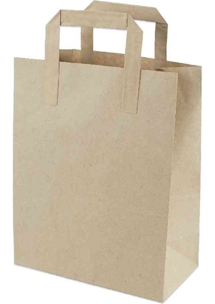 Kraft Kağıt Çanta Düz Saplı 22x28x10 cm 250 Adetli