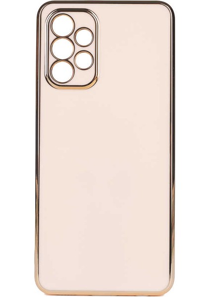 Samsung Galaxy A32 4g Kılıf Bark Parlak Silikon Renkli Kenarları Rose Bronz