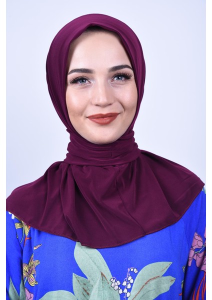 Belifanti Collection Kadın Tesettür Çıtçıtlı Bone Sandy Hijab Boyunluk Bone Mürdüm