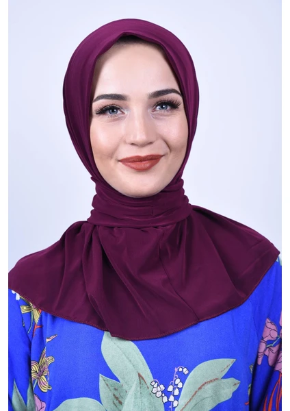 Belifanti Collection Kadın Tesettür Çıtçıtlı Bone Sandy Hijab Boyunluk Bone Mürdüm