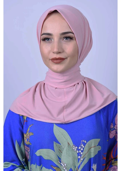 Belifanti Collection Kadın Tesettür Çıtçıtlı Bone Sandy Hijab Boyunluk Bone Pembe