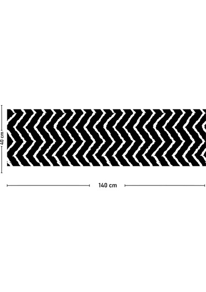 Siyah Zigzag Desenli Dijital Baskılı Runner 140X40 fiyatları