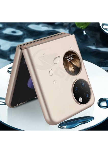 Huawei P50 Pocket Kılıf Yüzüklü Sert Silikon Mat Siyah