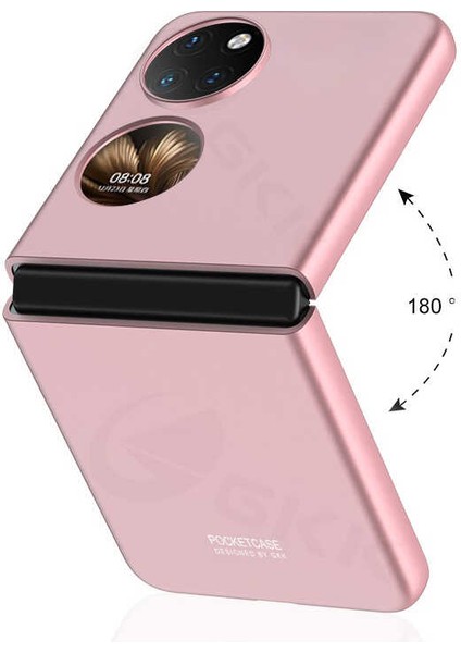 Huawei P50 Pocket Kılıf Yüzüklü Sert Silikon Mat Siyah
