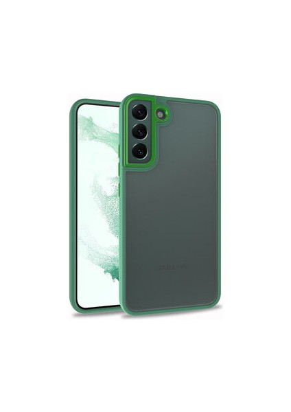 Samsung Galaxy S22 Plus Flora Sert Silikon Arkası Cam Şeffaf Yeşil