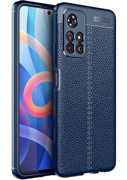 Xiaomi Redmi Note 11 5g Kılıf Niss Silikon Deri Görünümlü Kamera Korumalı Lacivert