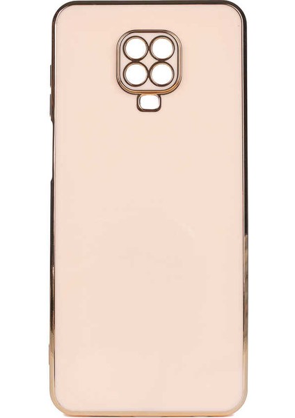Xiaomi Redmi Note 9s Kılıf Bark Parlak Silikon Renkli Kenarları Rose Bronz