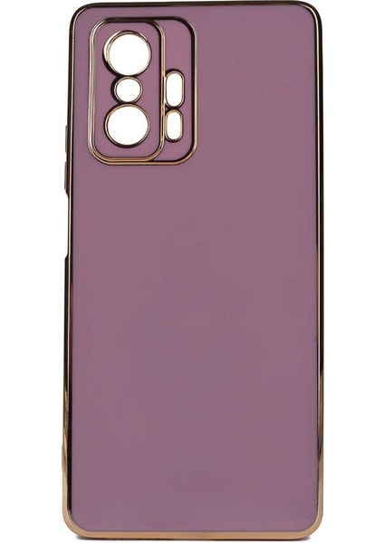 Xiaomi Mi 11T Kılıf Bark Parlak Silikon Renkli Kenarları Rose Mor