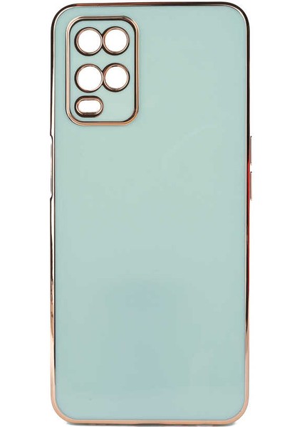 Oppo A54 4g Kılıf Bark Parlak Silikon Renkli Kenarları Rose Yeşil