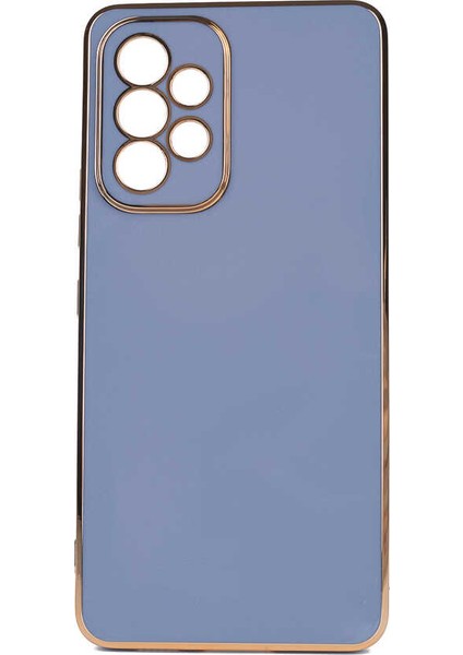 Samsung Galaxy A72 Kılıf Bark Parlak Silikon Renkli Kenarları Rose Mavi