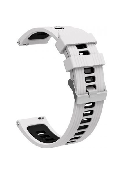 Huawei Watch Gt2 46MM Kordon Delikli Çift Renk Şık Tasarım Krd 55 Beyaz
