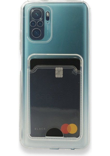 Xiaomi Redmi Note 10S Kılıf 1 Adet Kartlıklı Şeffaf Silikon Lüx Korumalı
