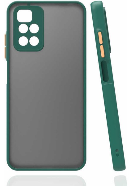 Xiaomi Redmi 10 Kılıf Hux Kamera Korumalı Silikon Koyu Yeşil