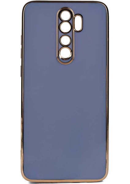 Xiaomi Redmi Note 8 Pro Kılıf Bark Parlak Silikon Renkli Kenarları Rose Mavi