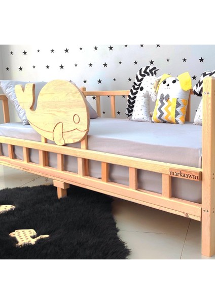 Premium Balina Montessori Yatak Doğal Çam Çocuk Karyola modelleri