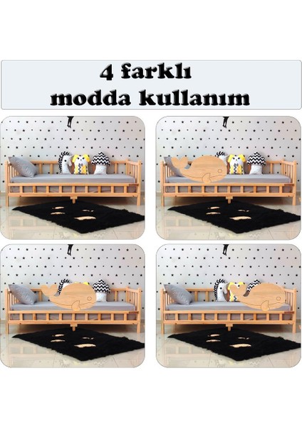 Premium Balina Montessori Yatak Doğal Çam Çocuk Karyola