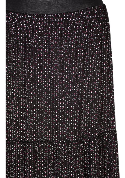 Kadın Nursel Lastikli 3 Kat Fuşya Puanlı Etek Siyah fiyatları
