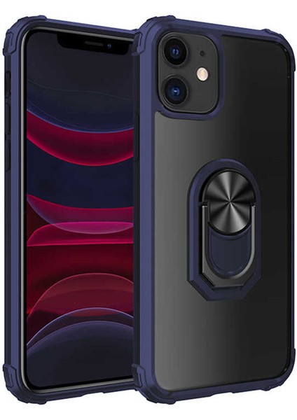 Iphone 11 Tam Korumalı Yüzüklü Renkli Kenarlı Manyetik Mola Kılıf