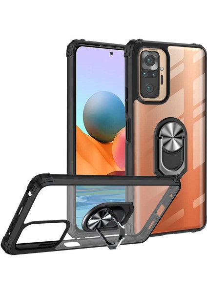 Xiaomi Redmi Note 10 Pro Tam Korumalı Yüzüklü Renkli Kenarlı Manyetik Mola Kılıf modelleri