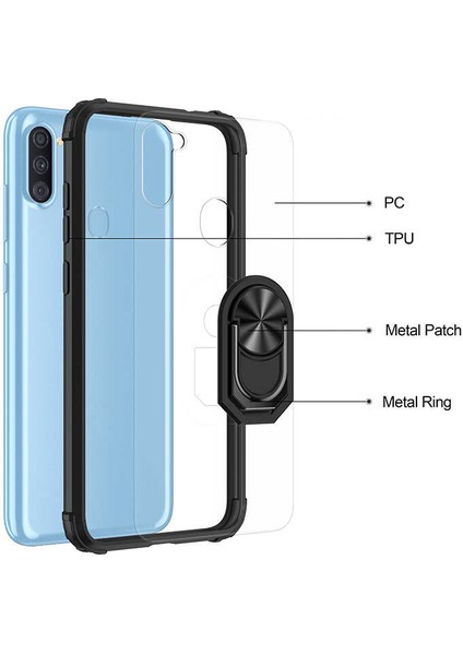 Samsung Galaxy M11 Tam Korumalı Yüzüklü Renkli Kenarlı Manyetik Mola Kılıf fiyatları