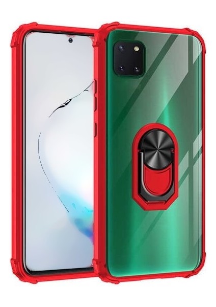 Samsung Galaxy Note 10 Lite Tam Korumalı Yüzüklü Renkli Kenarlı Manyetik Mola Kılıf