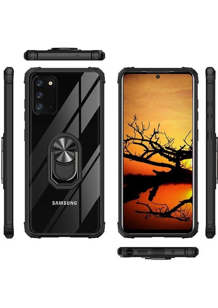 Samsung Galaxy Note 20 Tam Korumalı Yüzüklü Renkli Kenarlı Manyetik Mola Kılıf Ekran Koruyucu fırsatları